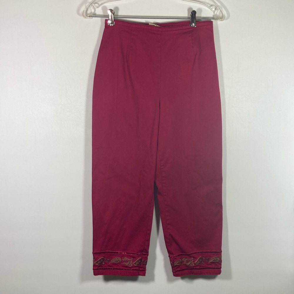 St John’s Bay Ankle Pants w Embroiderer Detail at Hem Size 4